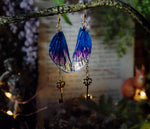 Lade das Bild in den Galerie-Viewer, Earrings - blue, golden key
