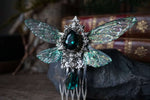 Lade das Bild in den Galerie-Viewer, Faerie Hair Comb "Dark Green"