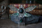 Lade das Bild in den Galerie-Viewer, Faerie Hair Comb "Dark Green"