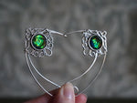 Lade das Bild in den Galerie-Viewer, Elf Ears - silver, green
