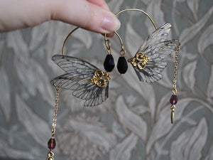 Earlobe Cuffs - black, gold