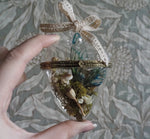 Load image into Gallery viewer, OOAK cottagecore fairy glass heart - blue sea
