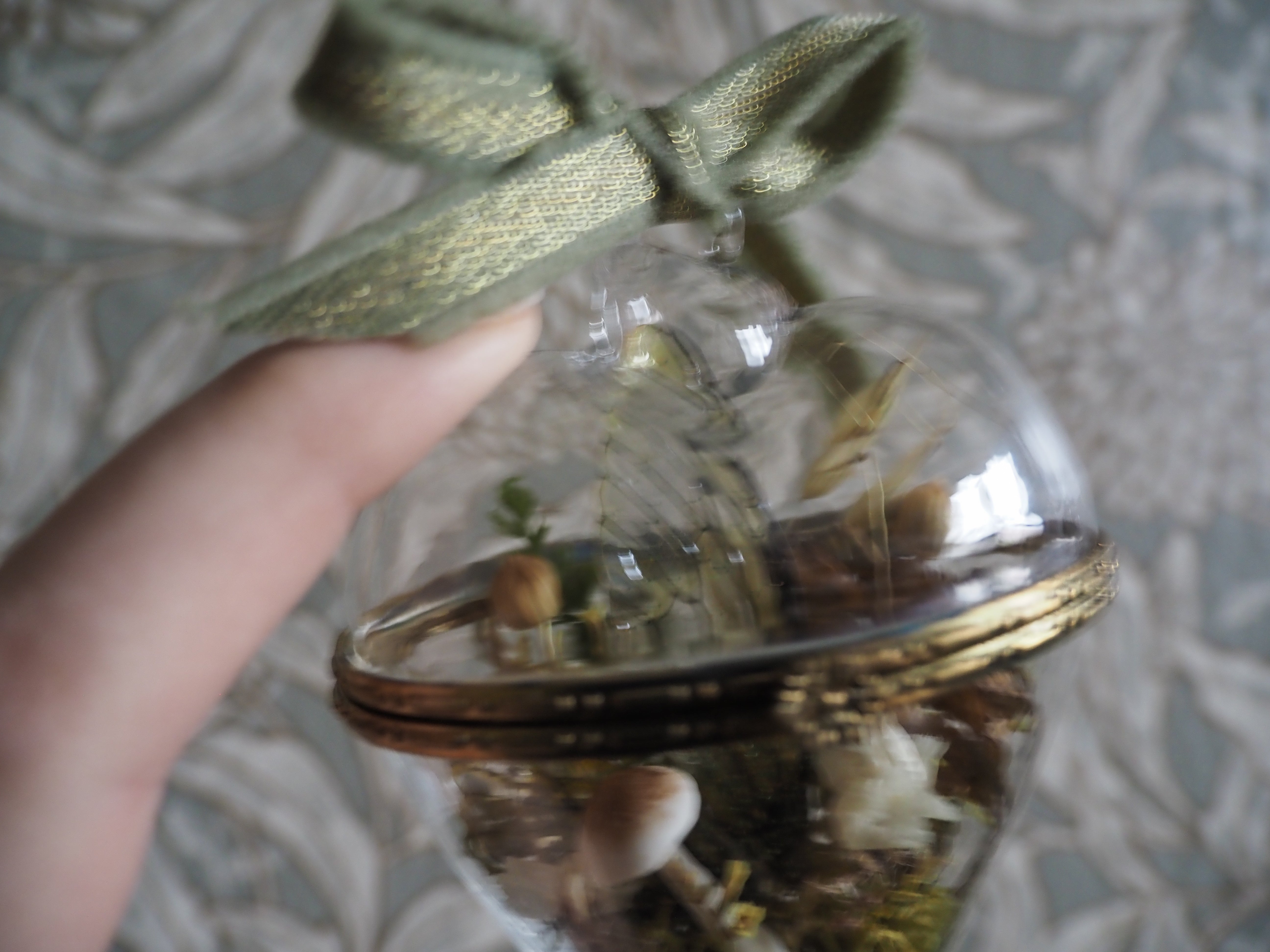 OOAK Cottagecore Fairy glass heart - nature