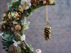 OOAK Moon wall hanging - Pinecone