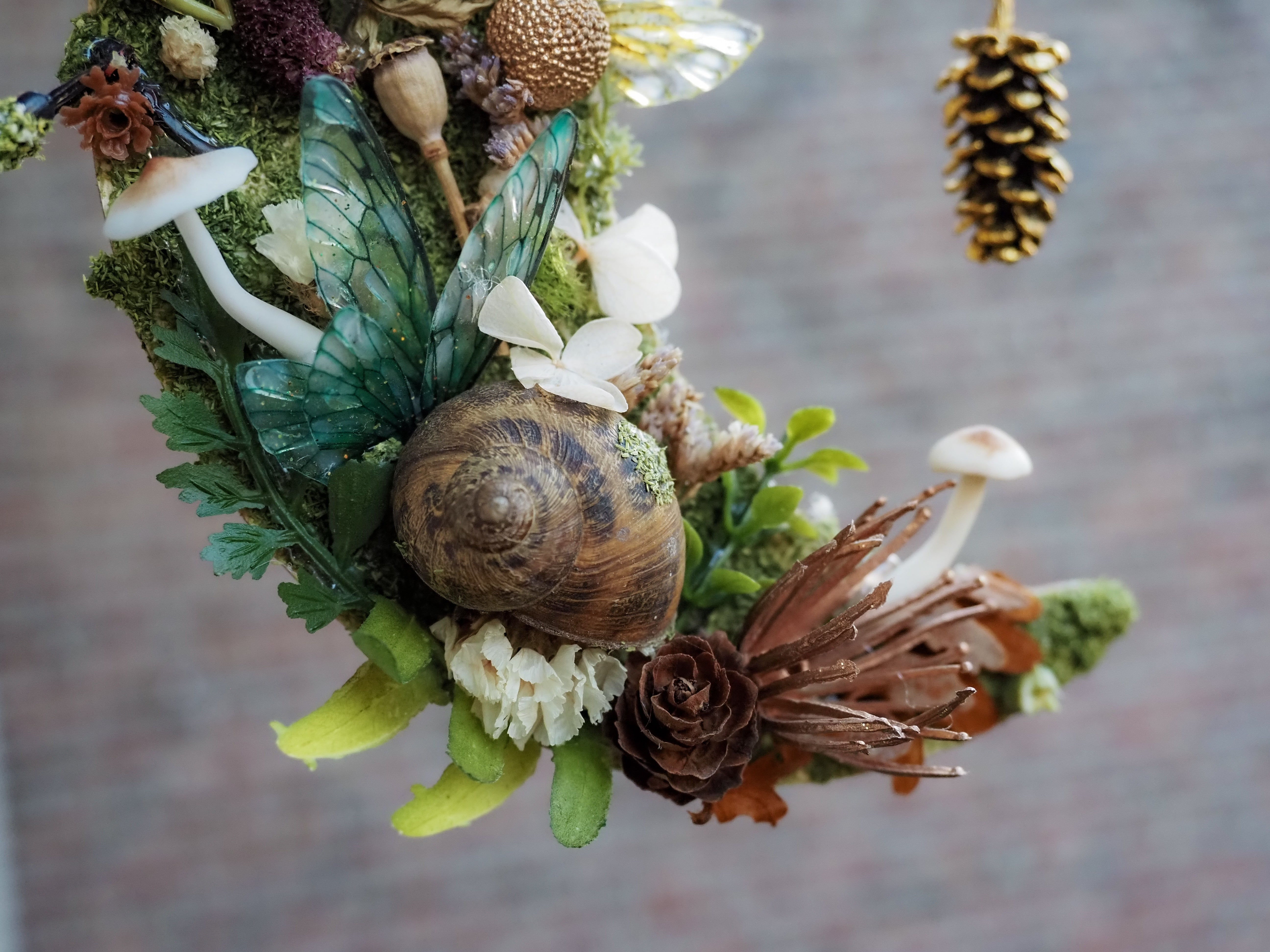 OOAK Moon wall hanging - Pinecone