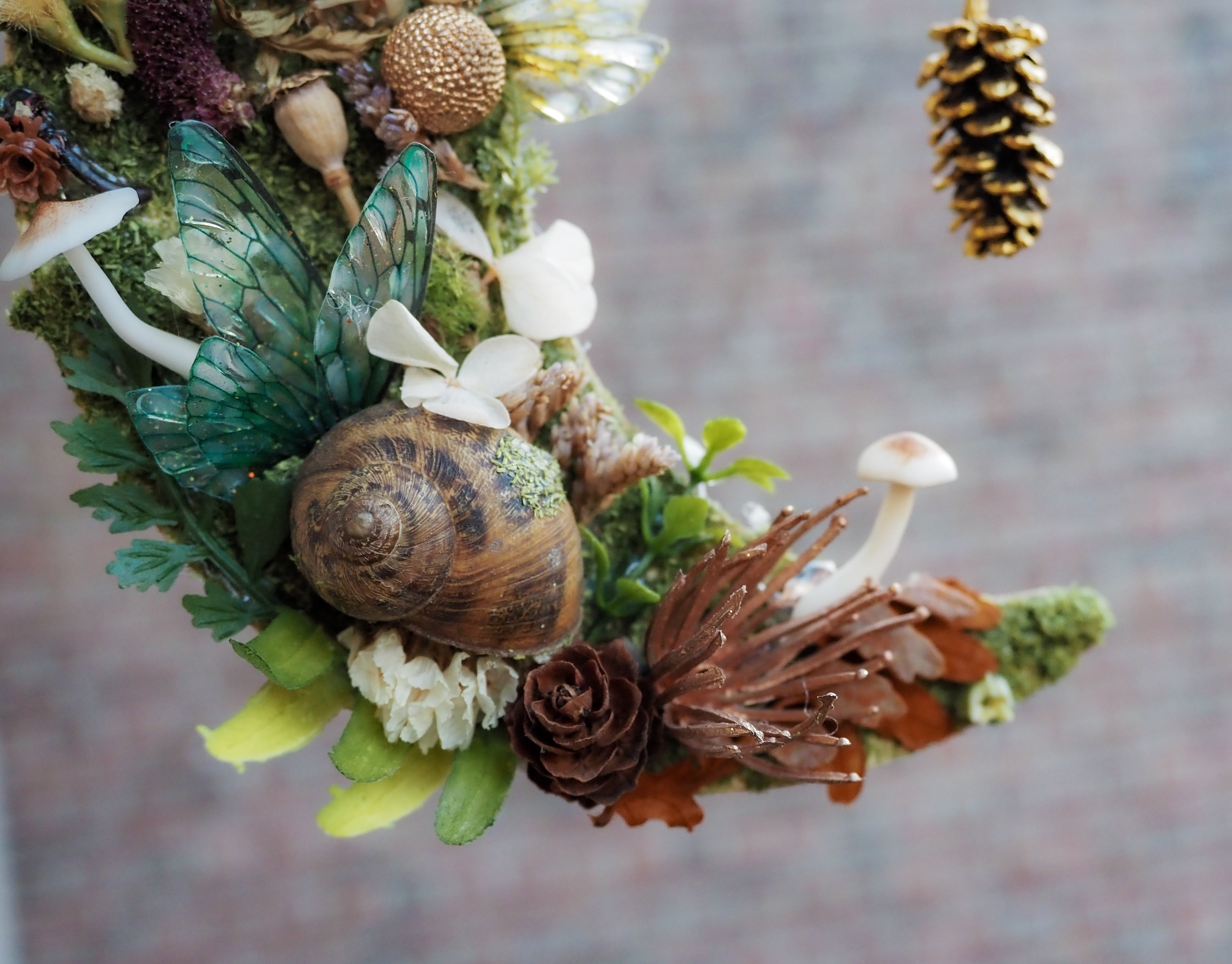 OOAK Moon wall hanging - Pinecone