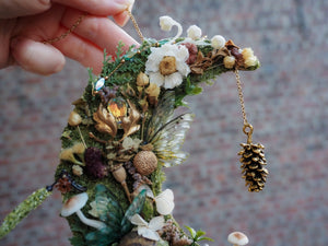 OOAK Moon wall hanging - Pinecone