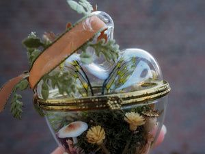 OOAK Glass hearted container - autumn