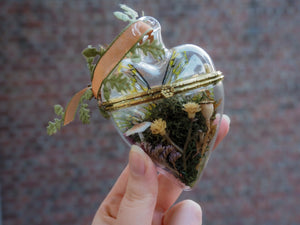 OOAK Glass hearted container - autumn