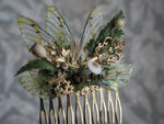 Load image into Gallery viewer, OOAK golden Key Comb - autumn wings
