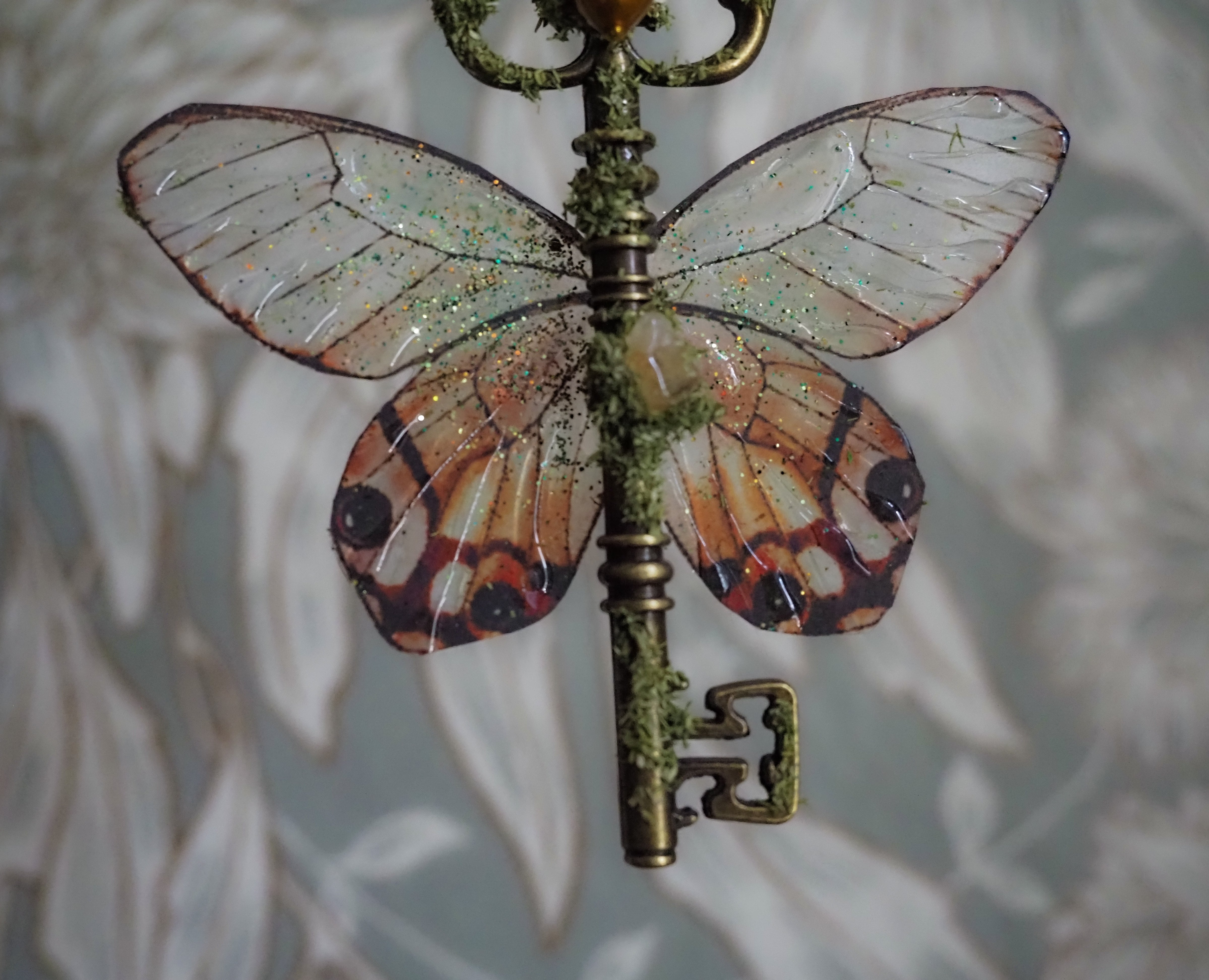 OOAK Woodland Key Butterfly Necklace