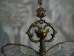 Load image into Gallery viewer, OOAK Woodland Key Butterfly Necklace
