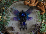 Load image into Gallery viewer, Fairy Hair Comb Blue Black
