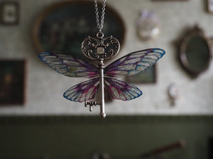 Flying Key big - purple glas, silver