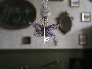 Flying key small - silver, purple black