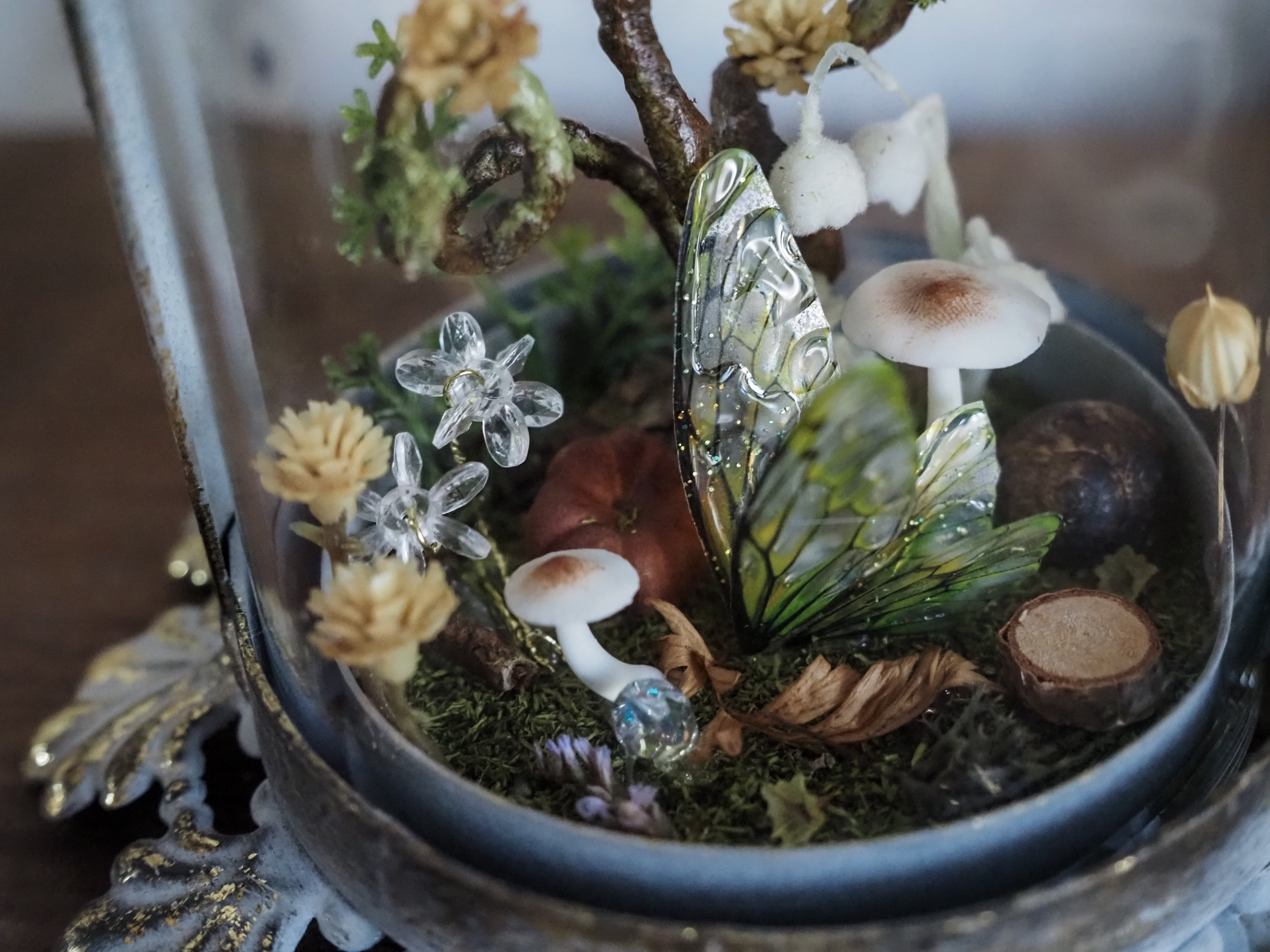 OOAK Faerie Big Lantern Woodland Branch