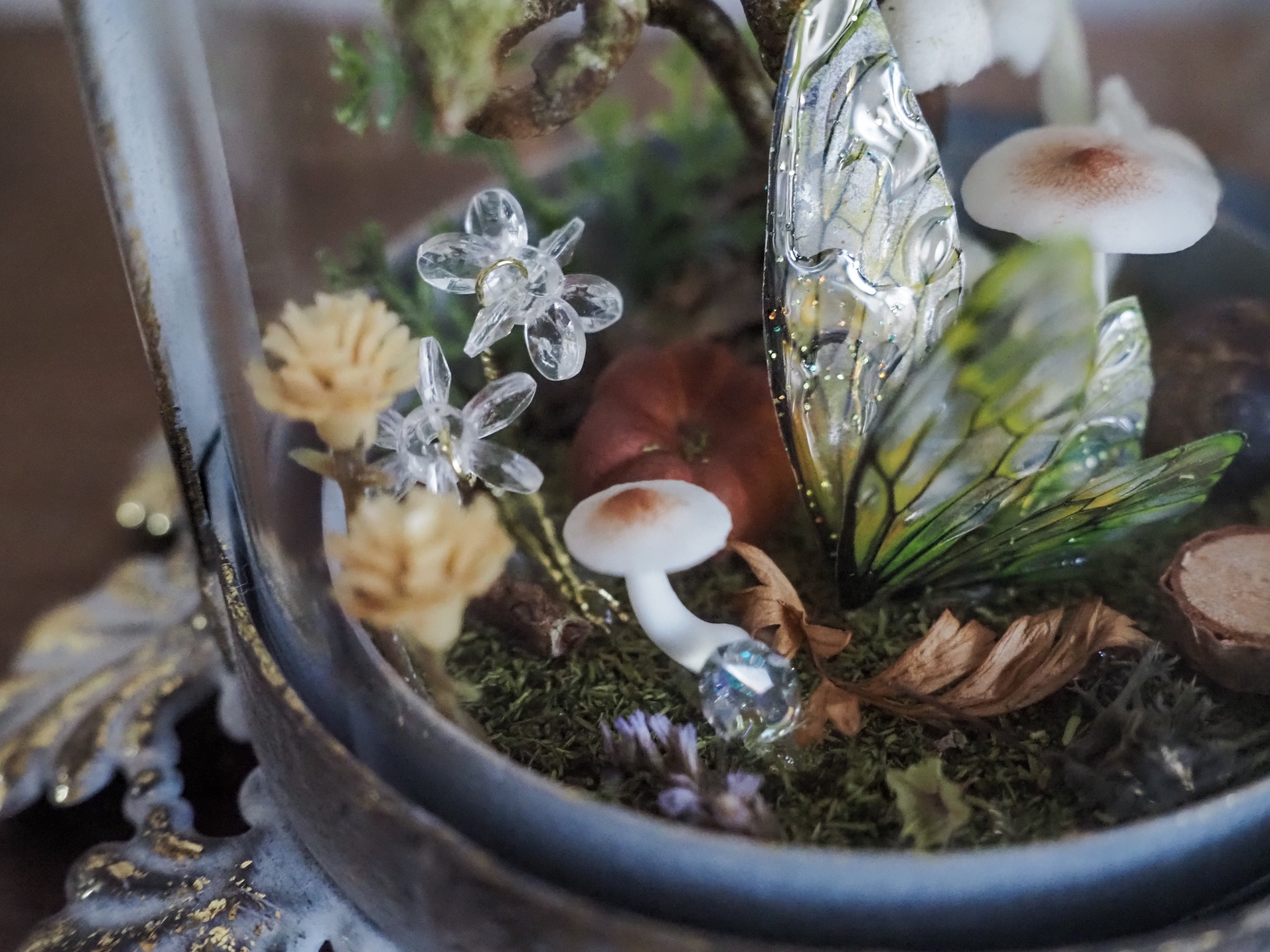 OOAK Faerie Big Lantern Woodland Branch