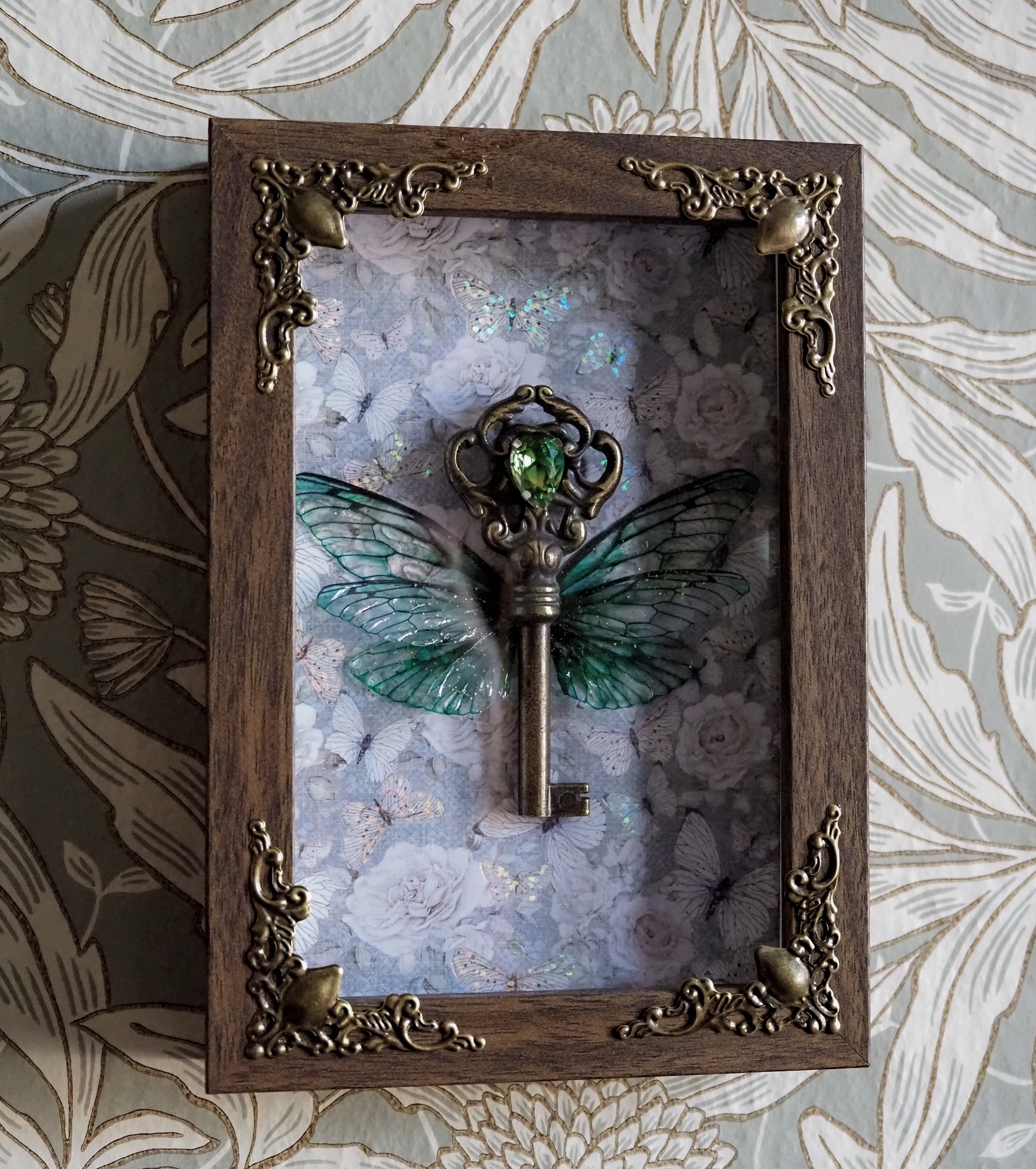 OOAK Flying Key emerald Frame