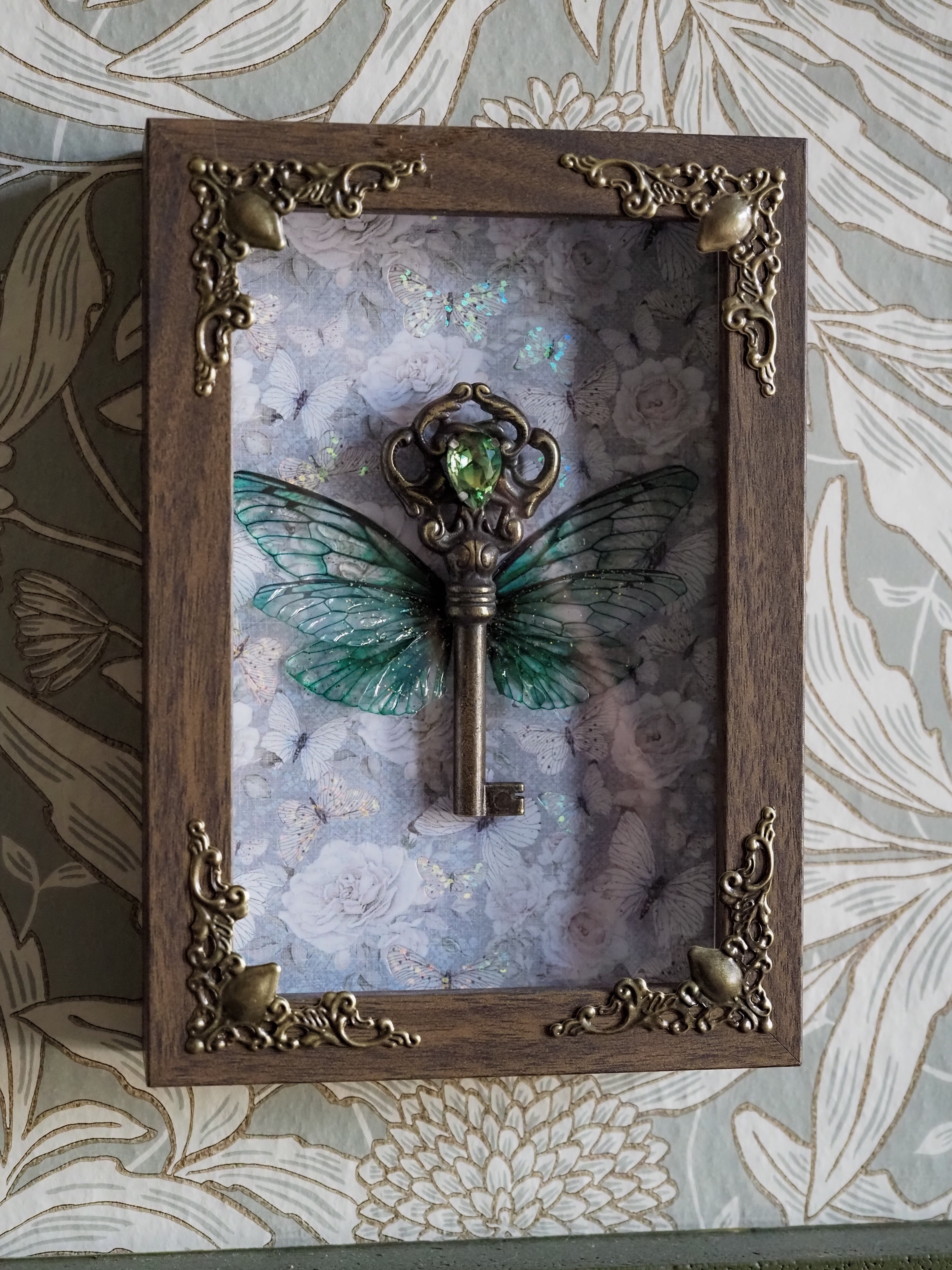 OOAK Flying Key emerald Frame