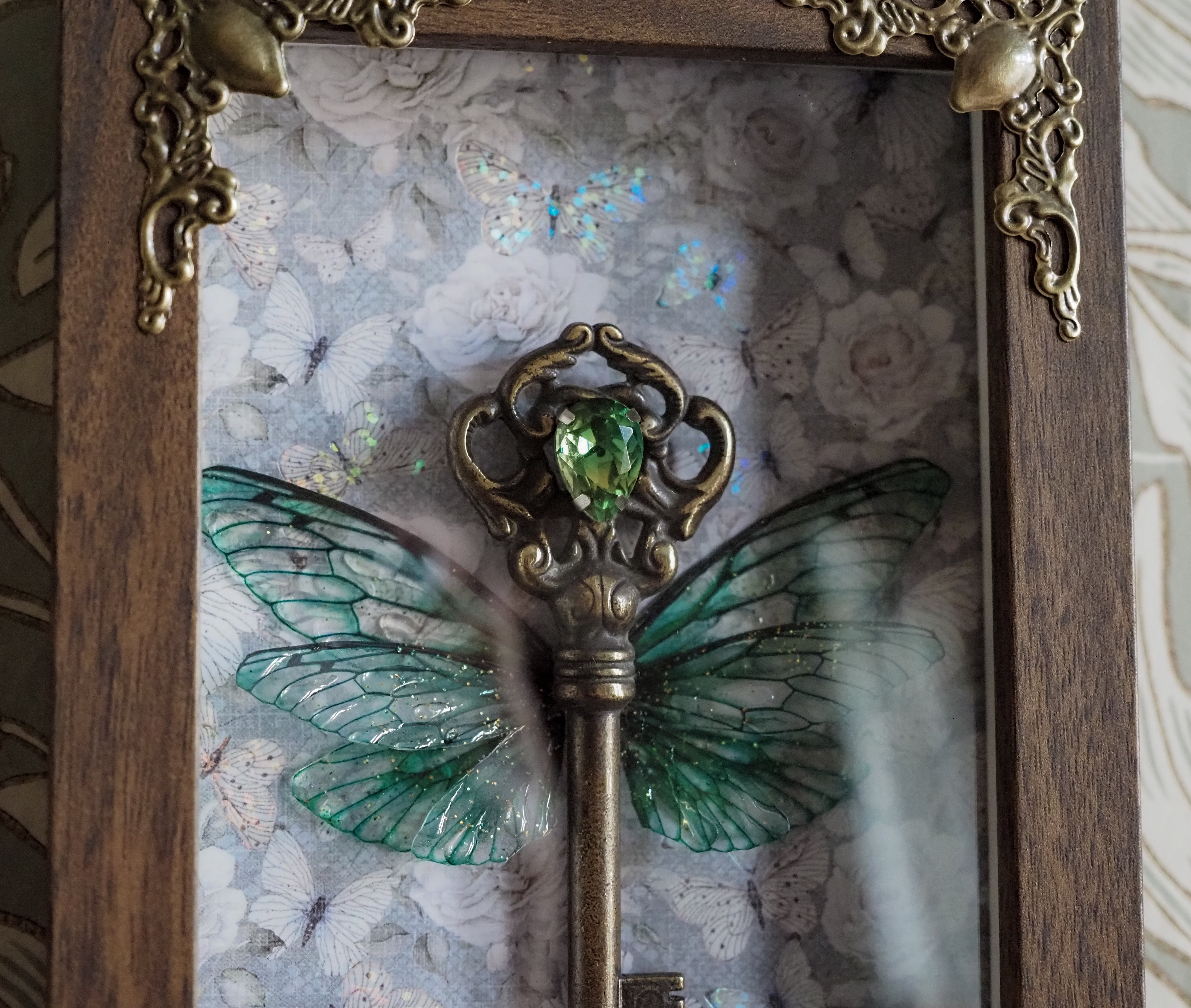 OOAK Flying Key emerald Frame