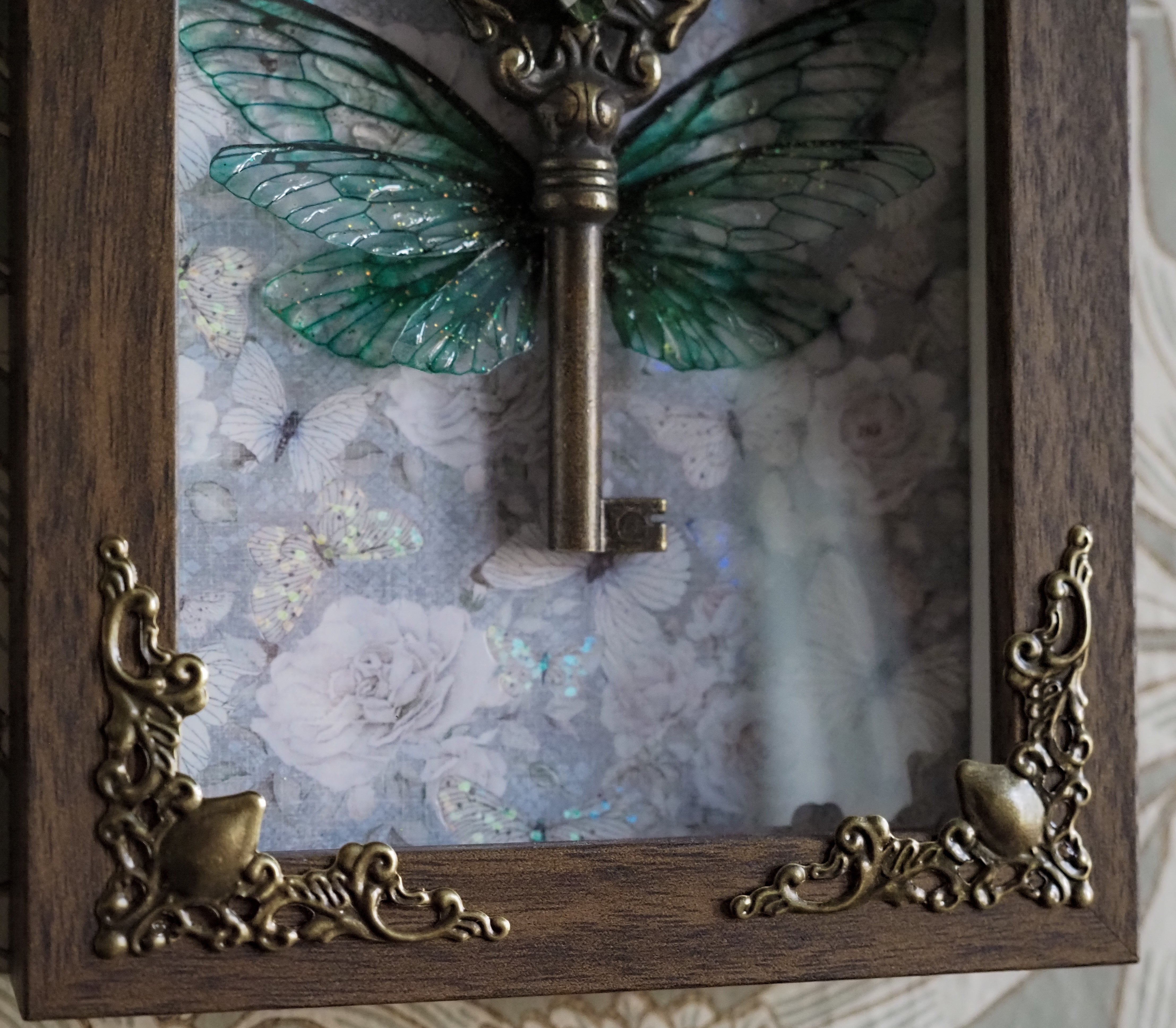 OOAK Flying Key emerald Frame