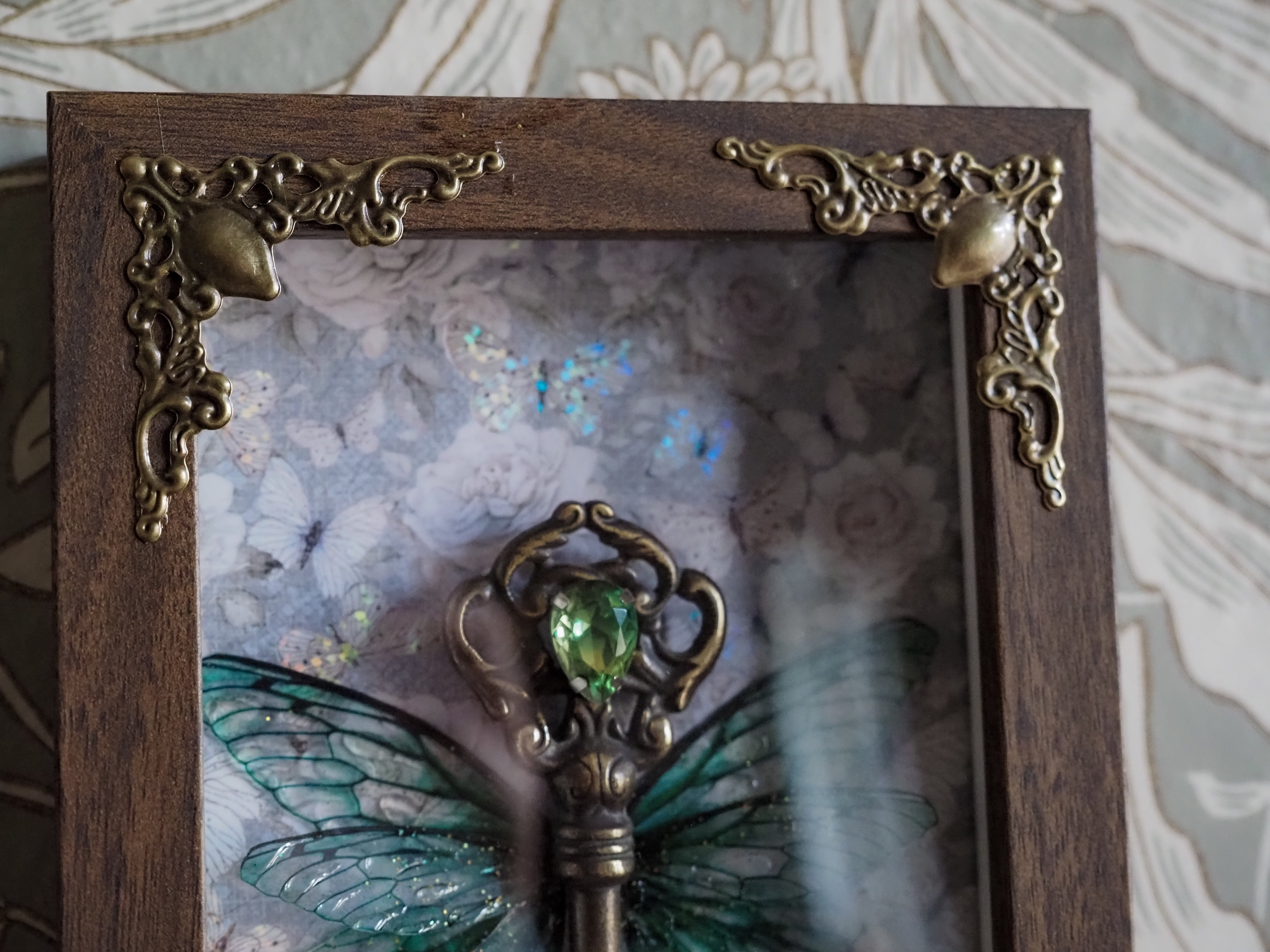 OOAK Flying Key emerald Frame