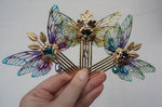 Load image into Gallery viewer, Fae Queen Crown Comb - purple glass
