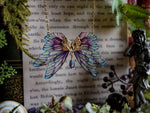 Load image into Gallery viewer, Golden dusk leaf necklace - purple glas
