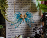 Load image into Gallery viewer, Golden dusk leaf necklace - blue
