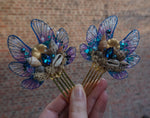 Load image into Gallery viewer, OOAK Mermaid Hair Comb - blue
