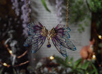 Lade das Bild in den Galerie-Viewer, Leaf Necklace - gold, purple glas
