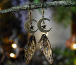 Lade das Bild in den Galerie-Viewer, Earrings - golden moon, black
