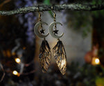 Lade das Bild in den Galerie-Viewer, Earrings - golden moon, black
