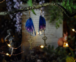 Lade das Bild in den Galerie-Viewer, Earrings - blue, golden key
