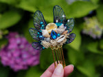 Load image into Gallery viewer, OOAK Mermaid Hair Comb - blue
