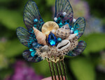 Load image into Gallery viewer, OOAK Mermaid Hair Comb - blue
