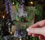 Lade das Bild in den Galerie-Viewer, Haircomb moon, silver, emerald
