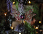 Load image into Gallery viewer, Pixie necklace, pink, silver
