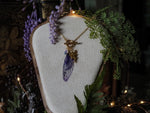 Load image into Gallery viewer, Charm Fae Necklace purple, fairy, gold
