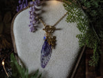 Load image into Gallery viewer, Charm Fae Necklace purple, fairy, gold
