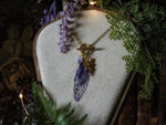 Load image into Gallery viewer, Charm Fae Necklace purple, fairy, gold
