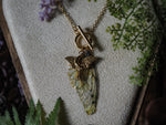 Lade das Bild in den Galerie-Viewer, Charm Fae Necklace Luna Moth, nature, gold
