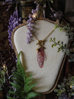 Load image into Gallery viewer, Charm Fae Necklace pink, flower, gold
