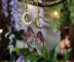 Lade das Bild in den Galerie-Viewer, Moon Earrings red, gold
