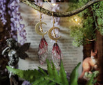 Lade das Bild in den Galerie-Viewer, Moon Earrings red, gold
