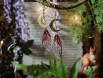 Lade das Bild in den Galerie-Viewer, Moon Earrings red, gold
