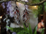 Lade das Bild in den Galerie-Viewer, Branch Earrings, dark red, silver
