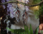 Lade das Bild in den Galerie-Viewer, Branch Earrings, dark red, silver
