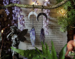 Lade das Bild in den Galerie-Viewer, Moon Earrings purple, silver
