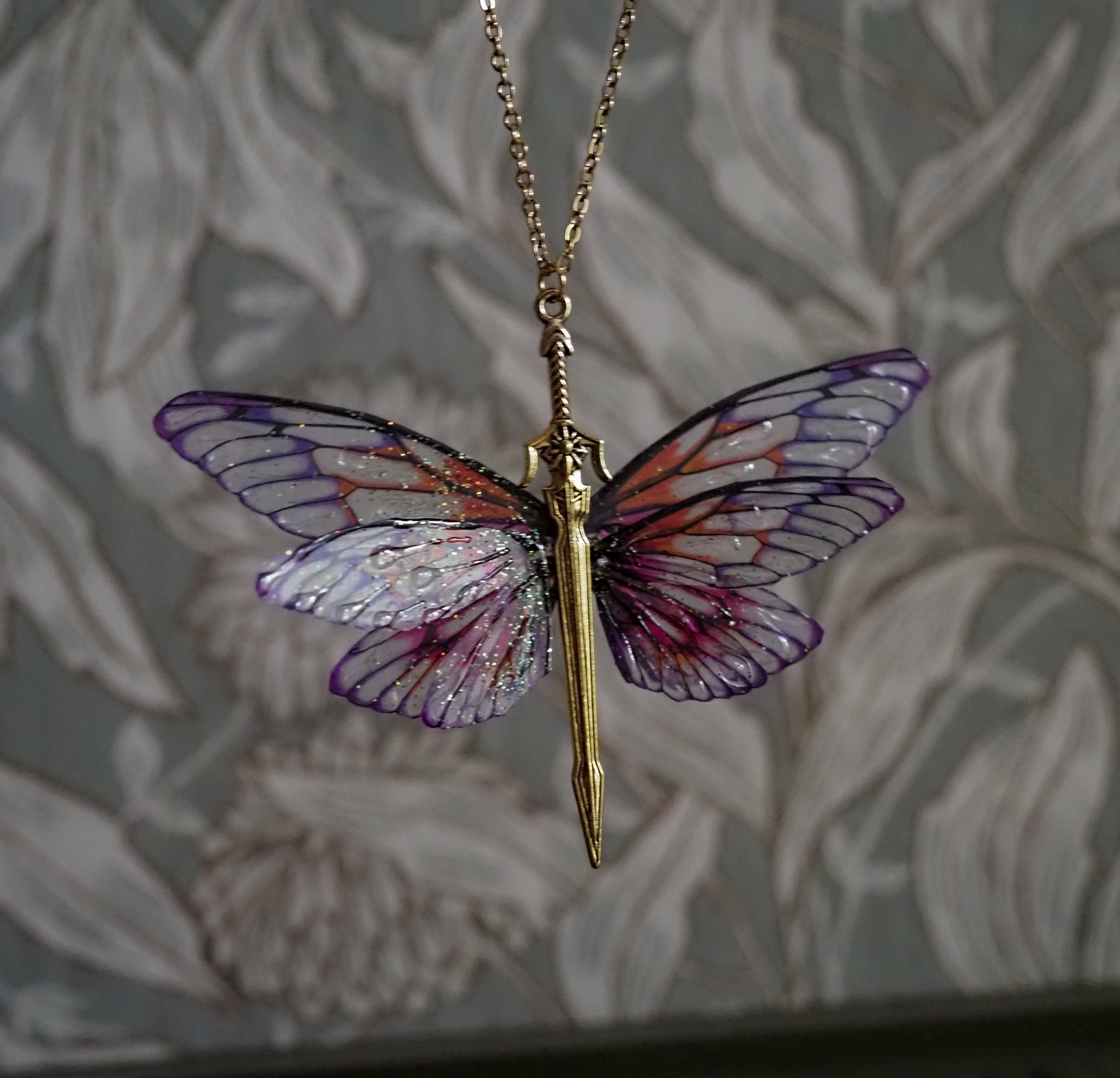 Fairy Sword Necklace - sunrise, gold